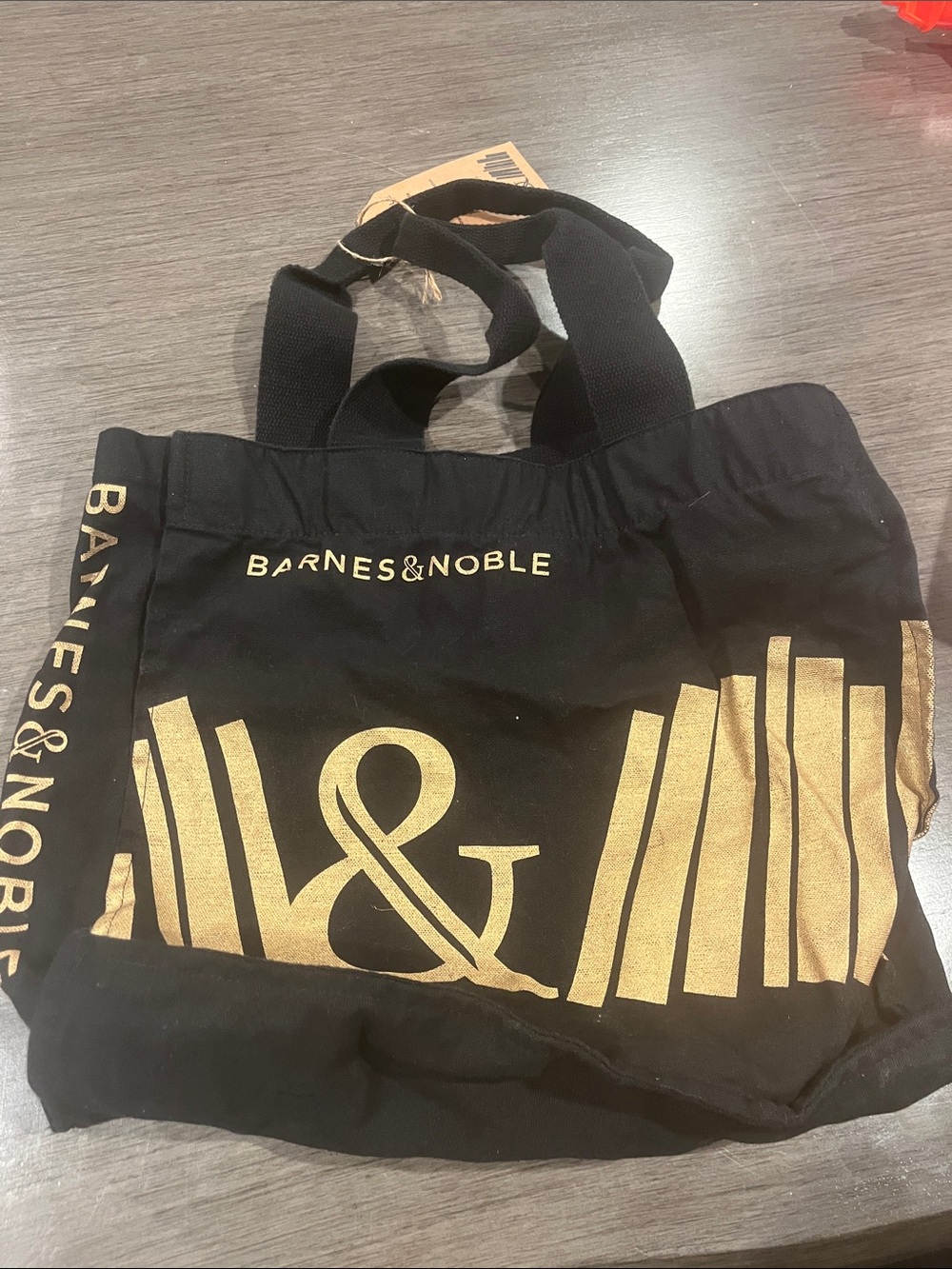 Barnes & Noble Black and Gold Canvas Book Tote